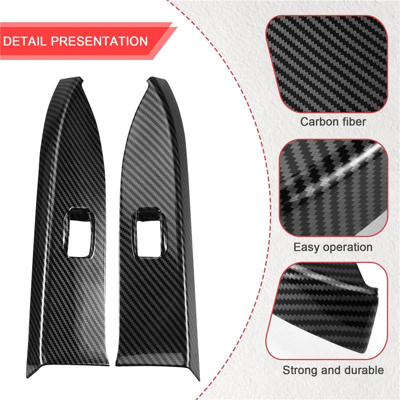 WO-For Mitsubishi Pajero 2007- Car Inner Window Lift Switch Button Panel Cover Trim Frame Decorative Accessories