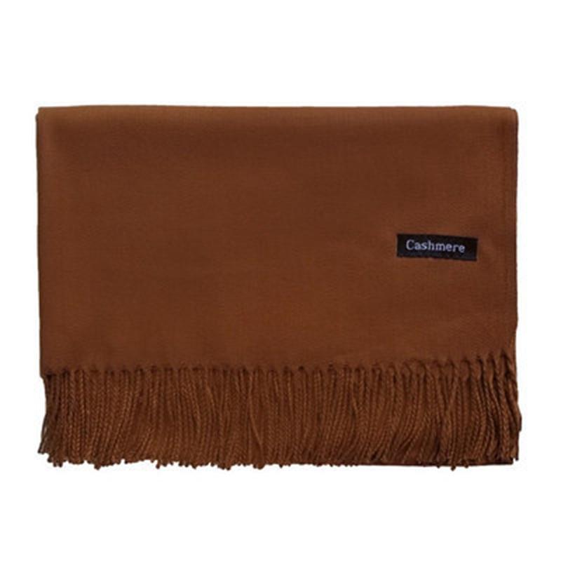 Mid-Length Wear Warm Outer Autumn Winter Artificial New Solid Color Sweet Fashion Cashmere Scarf Tassel Scarf