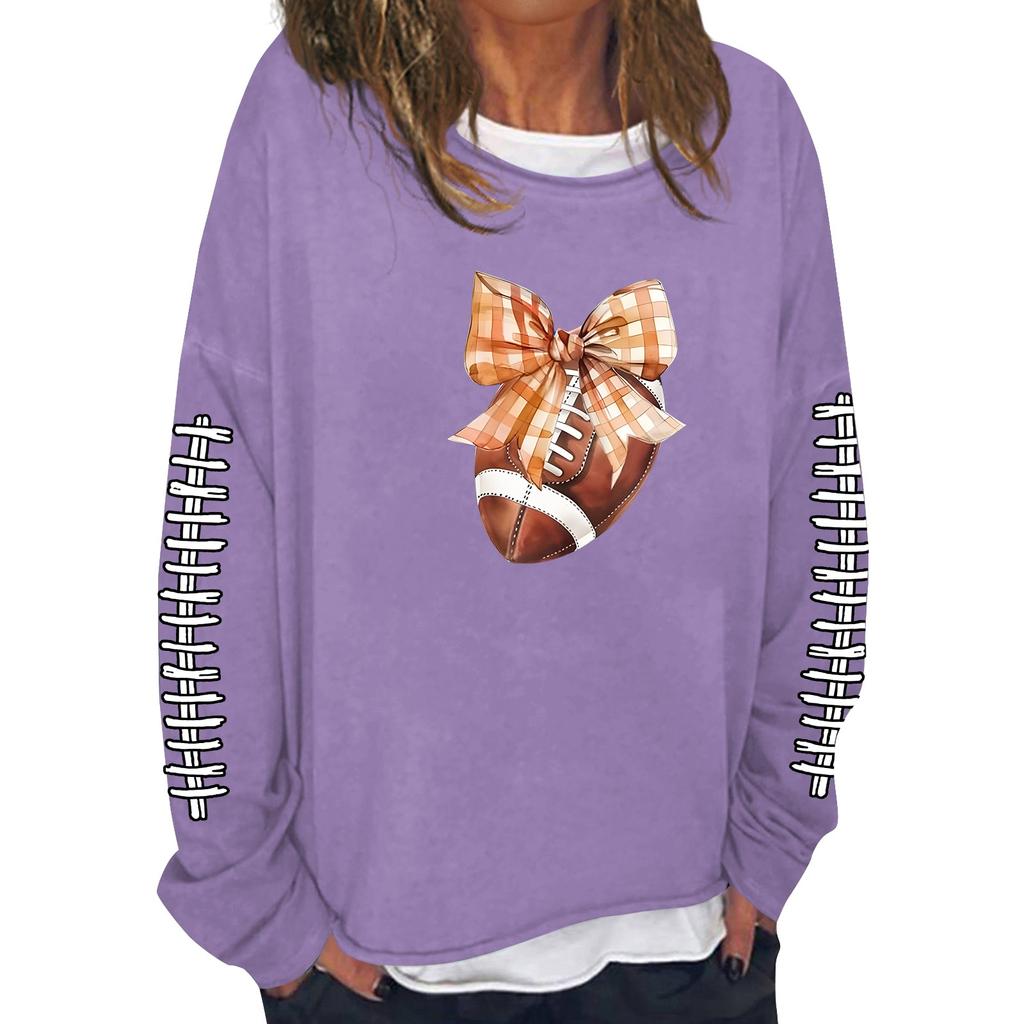 Женская модная повседневная толстовка с длинным рукавом и круглым вырезом с принтом