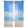Tropical Beach And Blue Sky Tulle Sheer Curtains for Living Room the Room Bedroom Kitchen Decoration Voile Organza Curtains