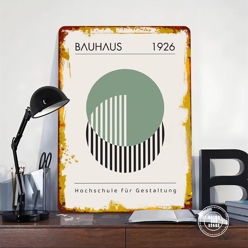 BAUHAUS Abstrakt TBK Printed Poster Customized Wall Art Retro Vintage Metal Tin Signs for Home Decor Coffee Bar Accessories