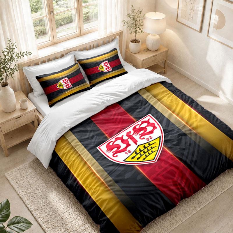 Комплект постельного белья 1 пододеяльник 2 наволочки Принт VfB Stuttgart Спальня Домашний декор