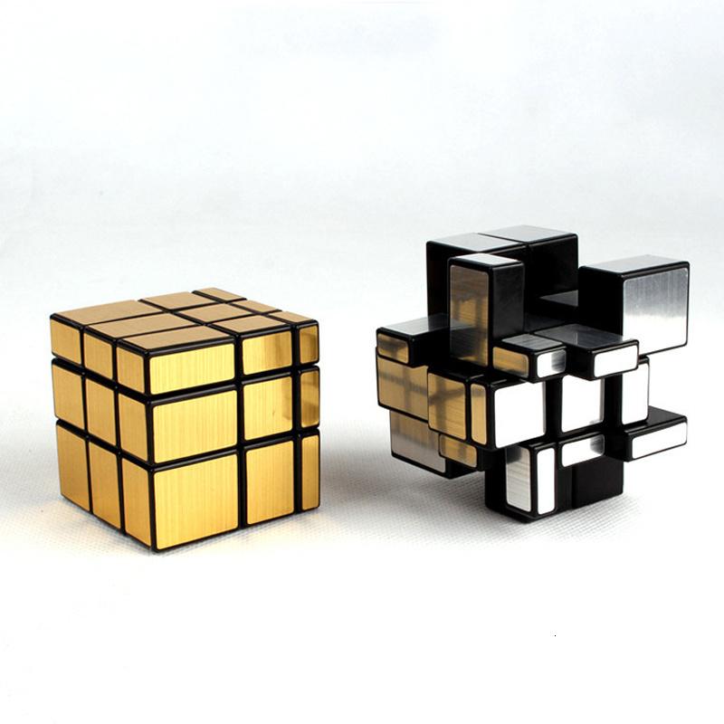 Magic Mirror Polished Cube 3x3 Gold Silver 333 Speed Hungarian 3 D Three Per Three Golden 8 Yr To 10 Years Old Boy Toy Gray Tone