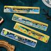 1 pcs Creative Oil Painting Bookmarks Floral Mountains Landscape Bookmarks for Kids metal Scrapbook Ruler Cute Student Supplies