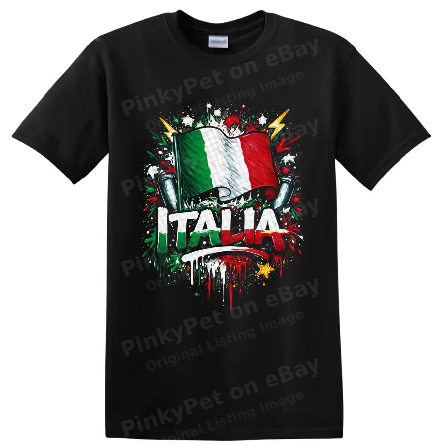 Italy Flag T Shirt Italian Pride Soccer Ball Graffiti Art Tee National Colors