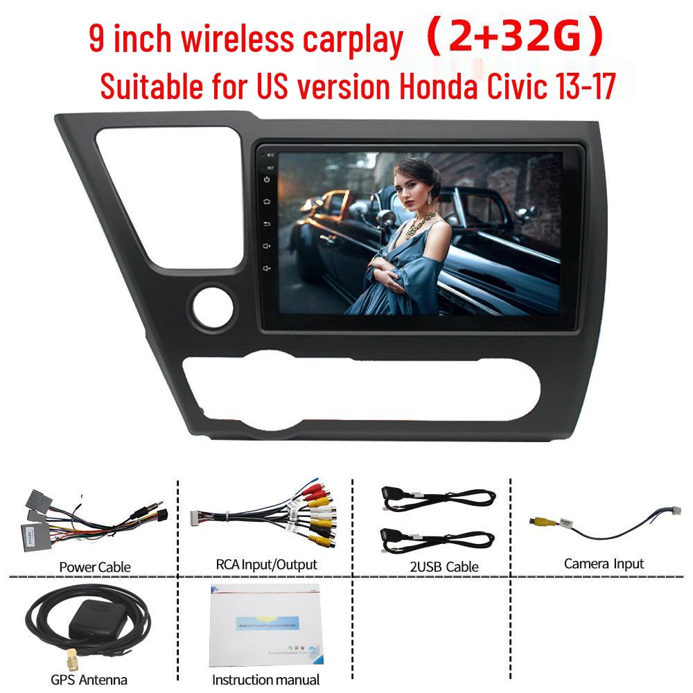9-дюймовая беспроводная CarPlay 2+32G Android Навигационная магнитола для Honda Civic 2013-2017 (Версия для печати)