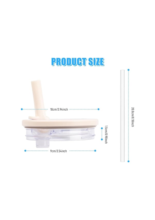 Spare clear straw lids, set of 4, white