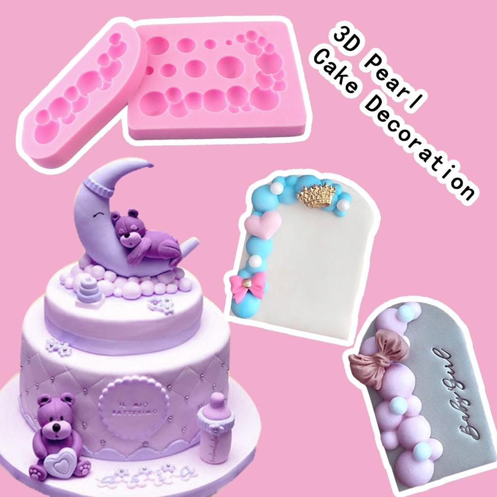 2 шт. 3D Форма для мастики с жемчугом, Полусфера, Шарик, Силиконовые Формы для мастики, Полусферическая форма, Пузырек, Декор для торта, Шоколадные формы для украшения торта