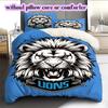 football Logo Pattern Bedding Quilt Set Quilt Cover Pillowcase Home Decoration Birthday Gift (1*duvet cover+ 2*pillowcase, without core)