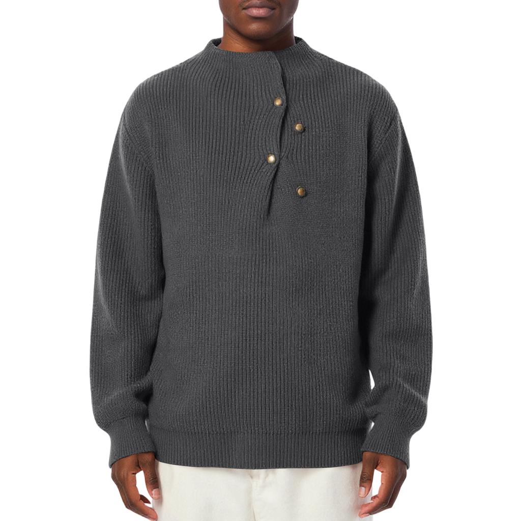 Мужской Модный Вязаный Пуловер Длинные Рукава Свободный Круглый Вырез Свитер