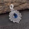 London Blue Topaz 925 Solid Sterling Silver Pendant, Handmade Gemstone Pendant Jewelry, Gifts For Wife Pendant Jewelry