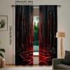 2Pcs Moroccan Castle Curtains Red And Black Color Dark Style Curtain Apply To Living Room Bedroom Store Hotel
