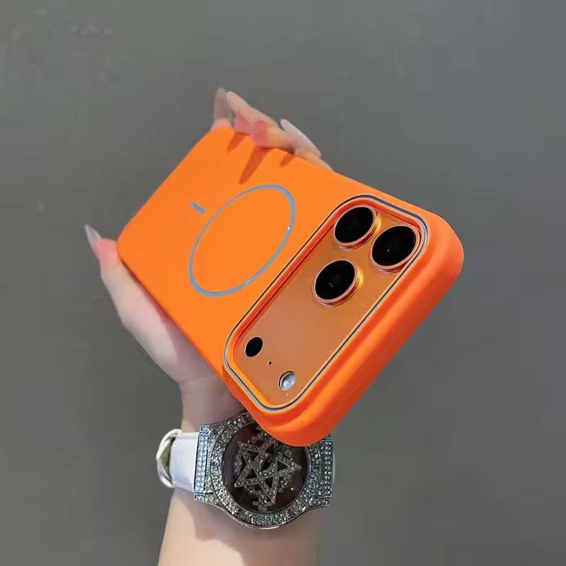 Подходит для Apple 17 Pro Max & iPhone 16E: Матовый тонкий противоударный чехол с магнитным кольцом и текстурой, приятной на ощупь.