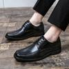 2024 New Sexy Square-Toe Men's Leather Shoes Fashion Business Oxfords Men Formal Dress Shoes Classic Shoes Black Wedding Shoes