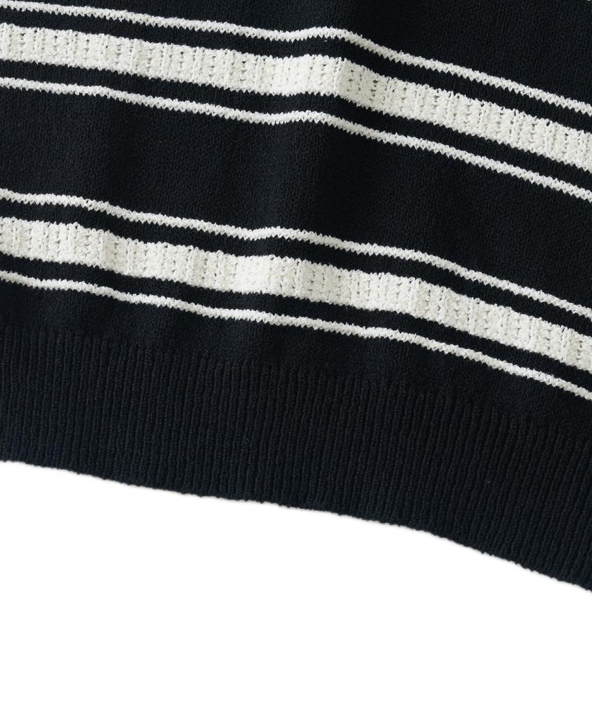 ANALOG MOOD Modern Striped Short Sleeve Knit (Black)