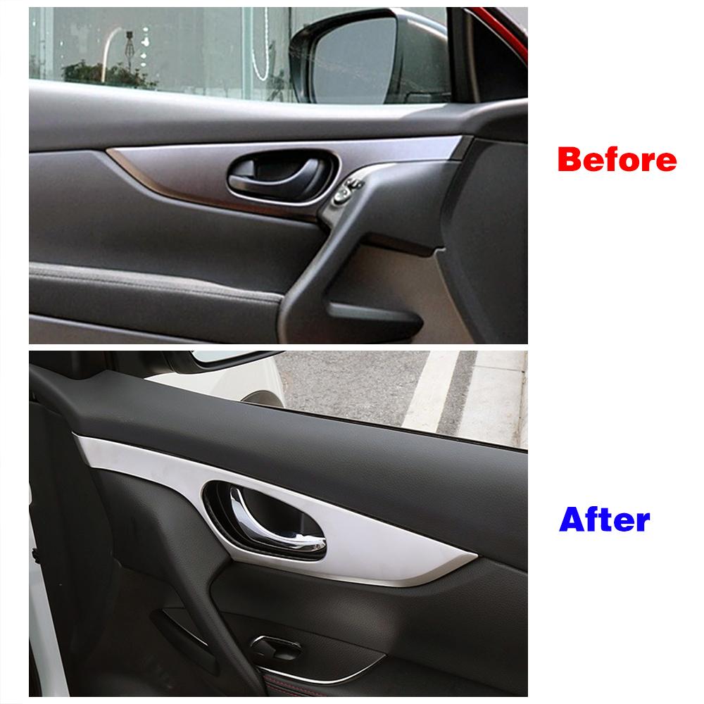 Для Nissan Qashqai J11 2014 внутренняя часть автомобиля ремонт внутренней дверной ручки рама отделка автоаксессуары из нержавеющей стали