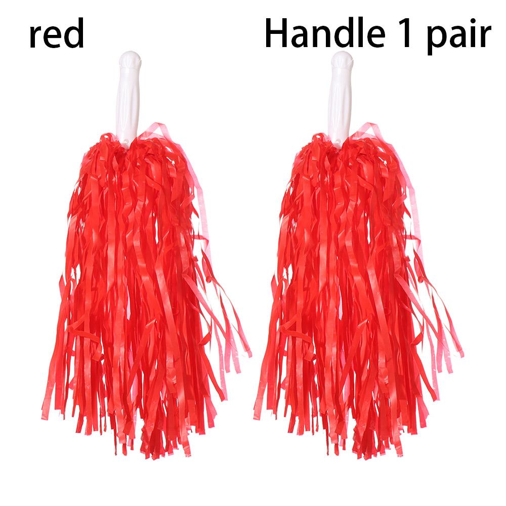1pair 2 styles Fancy Double hole handle Cheerleader pompoms Cheerleading Cheering Ball Club Sport Supplies Dance Party Decorator