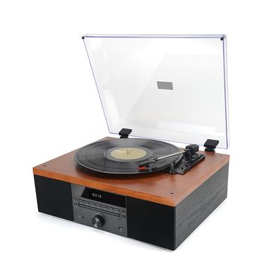 Akai Turntable Att-14Bt 2×5 W Rms Bluetooth 5.0 Cd Fm Usb Aux Rca Wood