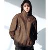 Unisex Distressed PU Leather and Cotton Retro Jacket - Women's 2024 Quilted Winter Coat