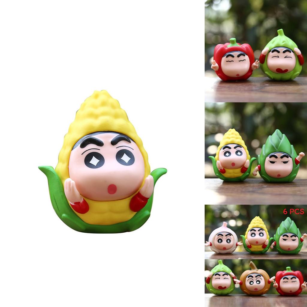 Fruit Crayon Shin Chan Pvc Desktop Decor  Action Figure Model For Collectors