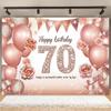 Элегантный фон для вечеринки в честь 70-летия - розовые и белые шары, сверкающий дизайн с розами,