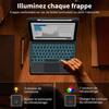 Coque Clavier pour iPad Air 3 10,5" / iPad Pro 10,5" - Cuir PU Bleu avec Clavier Bluetooth Rétroéclairé + Souris + Stylet