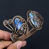 Labradorite Gemstone Pure Copper Wire Wrapped Handmade Cuff/ Bangle Jewelry For Her
