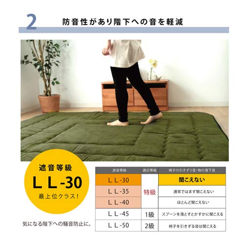 IKEHIKO Fluffy Rug, Moderno Gray, Approx. 130 x 190 cm (1.5 tatami mats), Soundproof, Volume, Solid Chenille, #6022909