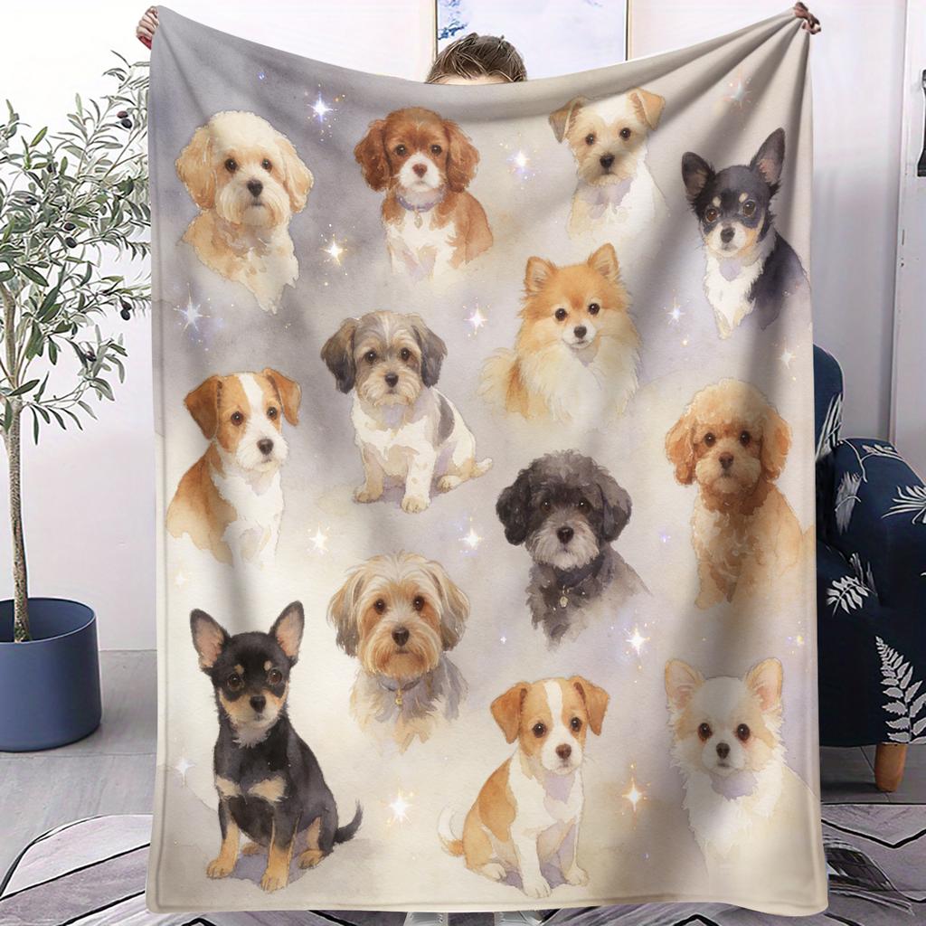Hot Dog Cute Pet Printed Pattern Blanket Small Cover Blanket Soft And Suitable For All Seasons Dormitories Bedrooms Sofas Nap