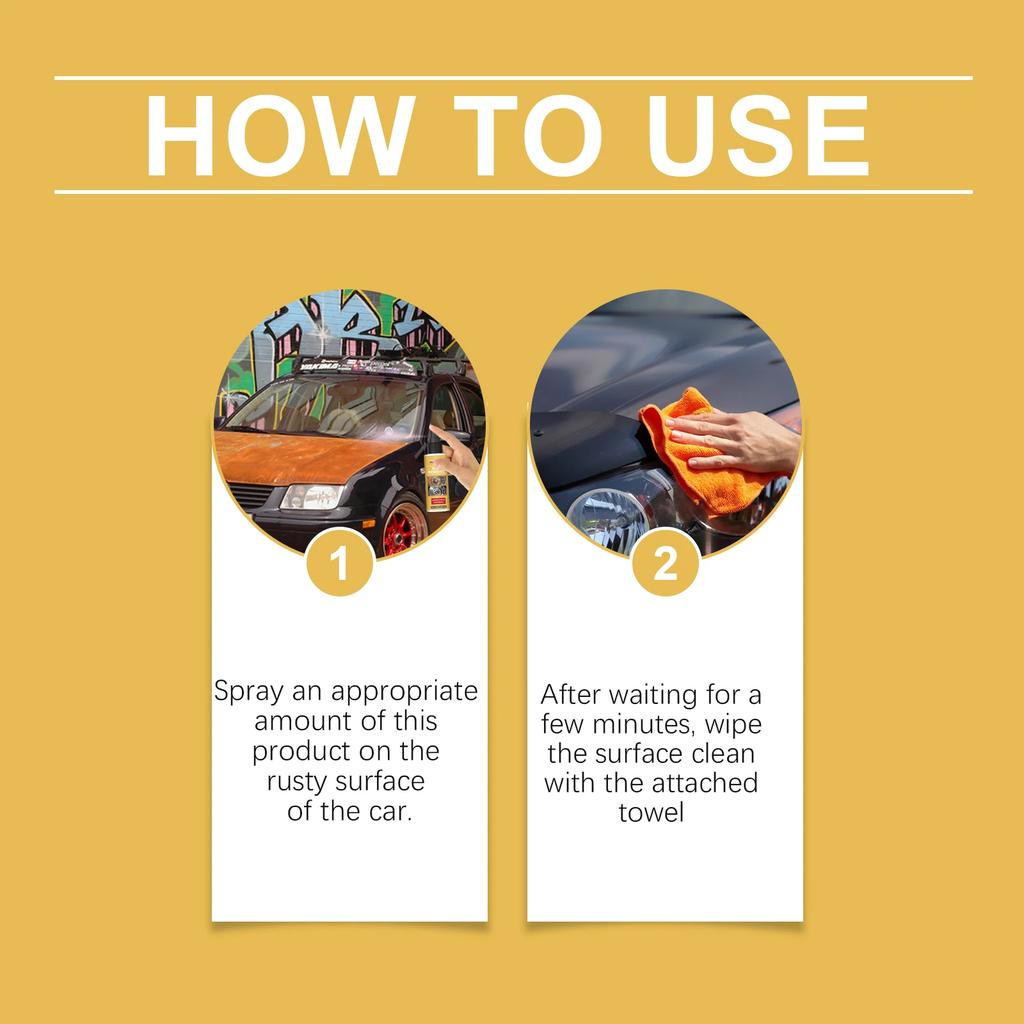 QC19 Спрей для удаления ржавчины Спрей для удаления ржавчины с автомобиля Средство для предотвращения ржавчины Удаление пятен от металлического железного порошка Уход за металлическими изделиями Возраст