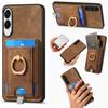 For Samsung Galaxy S25 Edge Magnetic Case PU Leather Back Cover with Detachable Card Holder