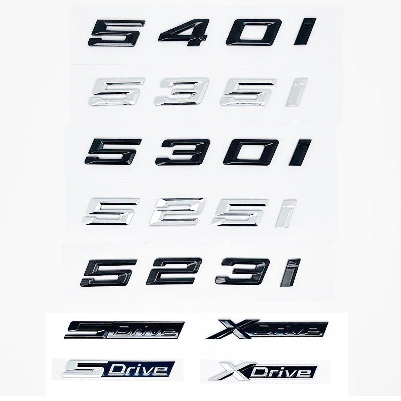 ABV1 Old Style Letter Emblem Sticker for BMW 5 Series E60 E61 F10 F11 G30 - 520i 523i 525i 528i 530i 535i 540i Trunk Decal