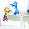 Маленькая прозрачная статуэтка лошади из искусственного хрусталя, коллекционная скульптура животного для декора гостиной, дома, офиса, стола