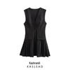 Autumn 2024 Women's Suede-Effect Fashion Short Dress - European & American Style