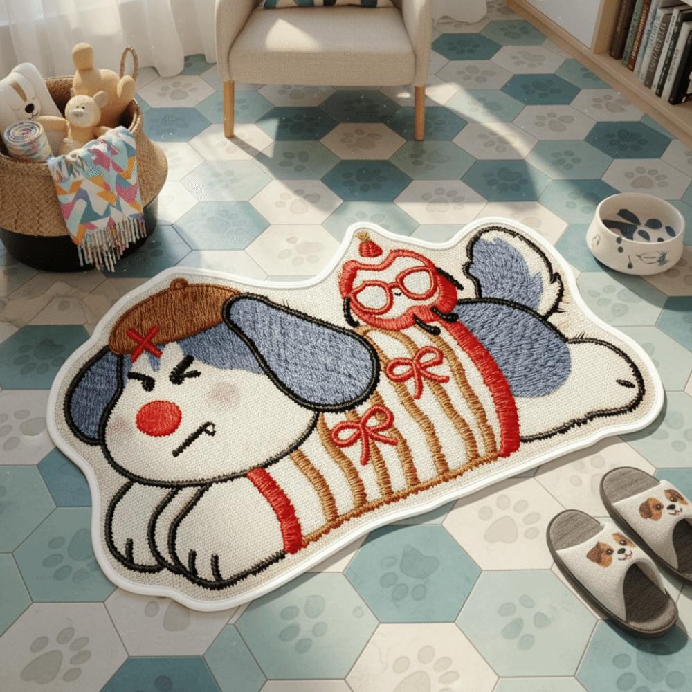 Quick Dry Bathroom Mat Weaving Texture Floor Mat Creative Absorbent Mat Laundry Room