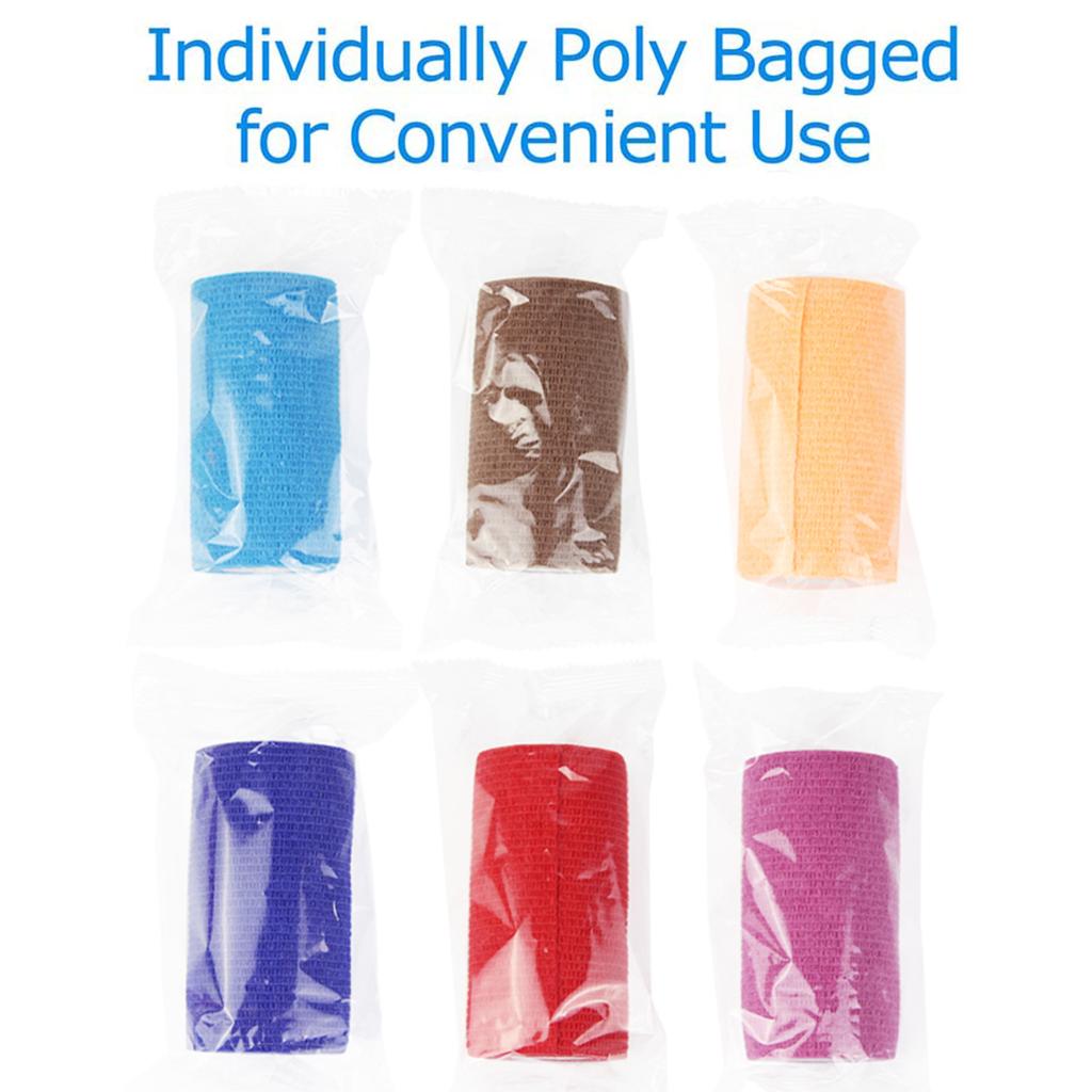 4-дюймовые 24 упаковки ветеринарных бинтов, клейкие бинты, самоклеящиеся бинты