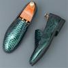 Тренд Новые мужские туфли кэжуал из змеиной лакированной кожи Мужские лоферы слипоны Свадебная обувь для выпускного вечера Zapatos Hombre