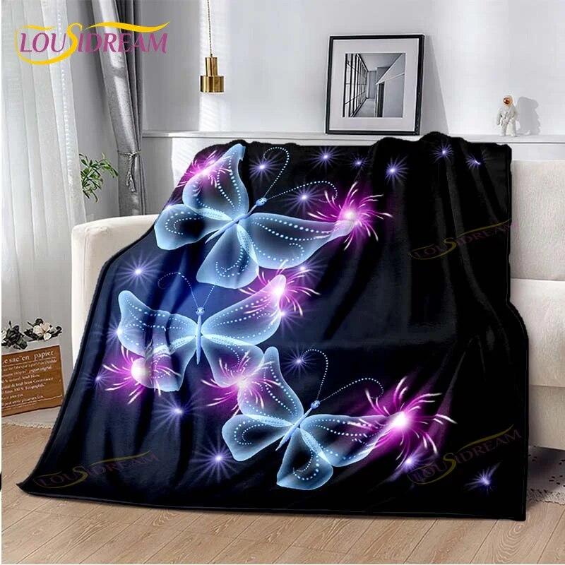 Одеяло с бабочкой, легкое мягкое плюшевое фланелевое одеяло для дивана, дивана, одеяло для пикника, одеяла для кроватей