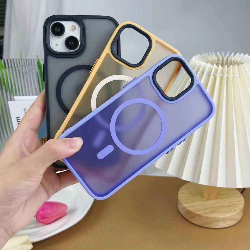 Подходит для IPhone16ProMax Мягкий цвет Чувствительный к коже Магнитная адсорбция Чехол для телефона Apple 15 Матовый защитный чехол X/XS Жесткий чехол