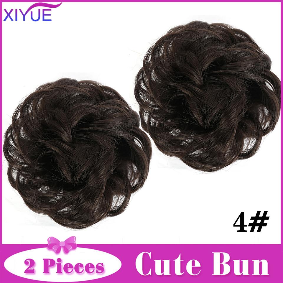 2 шт., грязный пучок для волос, заколка для наращивания волос, вьющиеся волосы, пончик, искусственные волосы, шиньон, синтетические волосы, грязный шиньон для женщин, свадьба
