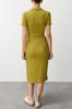 Women's Dress New Season Fashion Green Slit Knitted Dress