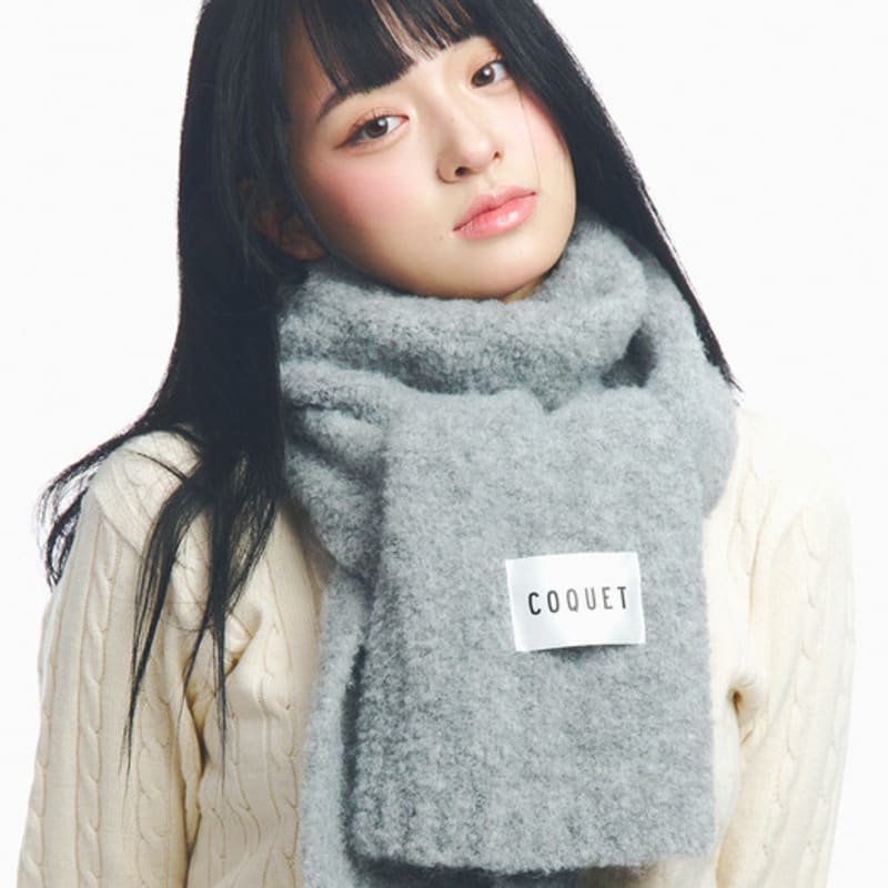 COQUET HEAVY LONG CURL MUFFLER CHARCOAL