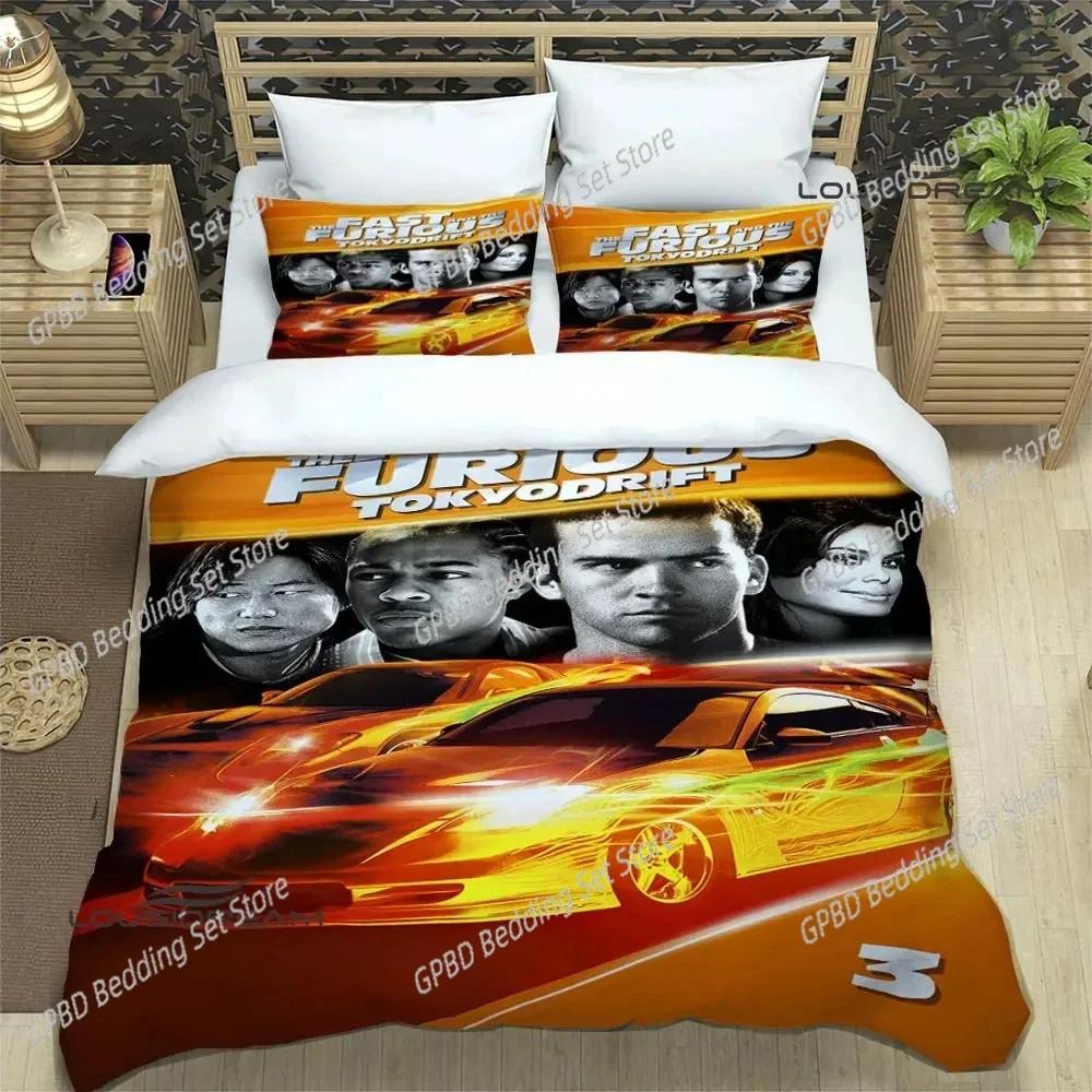 Fast & Furious 3D NEW Duvet Cover Pillowcase Bedding Set Adult Boy Girl Bedroom Decoration Children Single Double Large