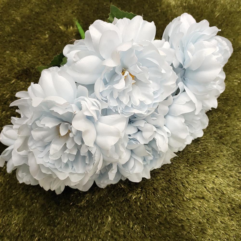 Многоцветный Искусственный Цветок Пион 5 Головок Шелковые Лепестки Искусственный Цветок Пион Цветочная Композиция Листья Реалистичные Цветы Пиона Подарок