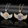 Фотокулон-ожерелье 'Крылья Ангела' с цирконием - Стиль Хип-Хоп Рамка для воспоминаний
