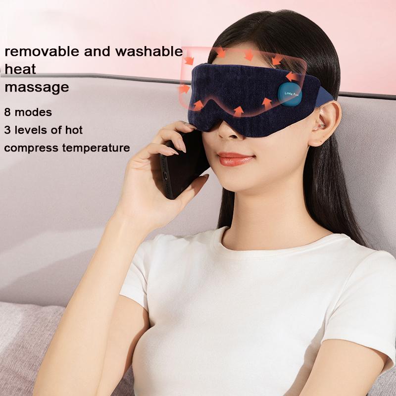 Soft and Skin Friendly Massage Eye Mask with 3 Levels of Hot Compress and 8 Modes of Eye Massager Selection Relieve Fatigue Promote Sleep with Heating