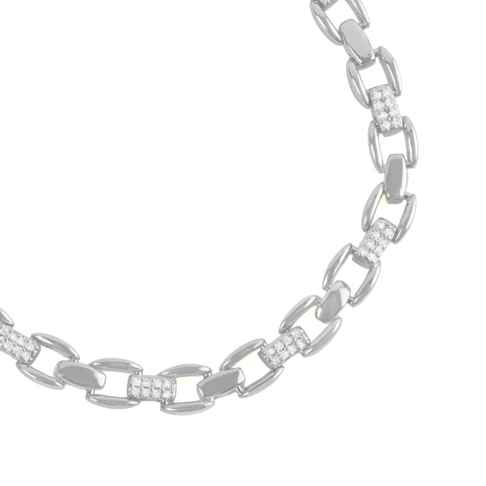 Bracelet - LUXENTER - Yaris - Zircone brillante - Finition rhodiée - Longueur 18 cm