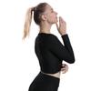Одежда для йоги Bubble Top Cross Fitness Sexy Crop Solid Color Yoga Long Sleeve Woman