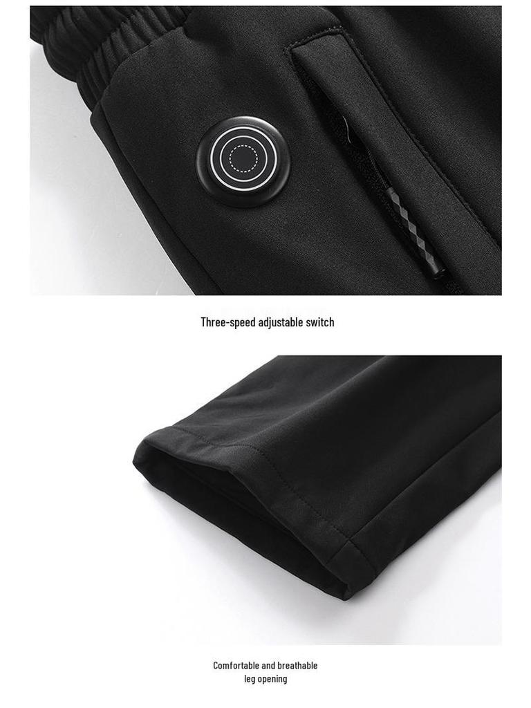 Хлопковые брюки с подогревом USB/CD, ветрозащитные - Осень/Зима