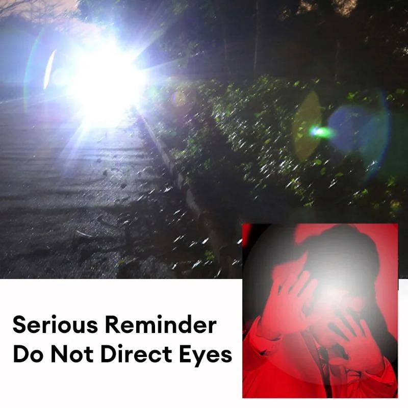 5 Modes USB Rechargeable LED Flashlight Powerful Zoom Torch with COB Side Lights Outdoor Emergency Lantern Camping Portable Lamp